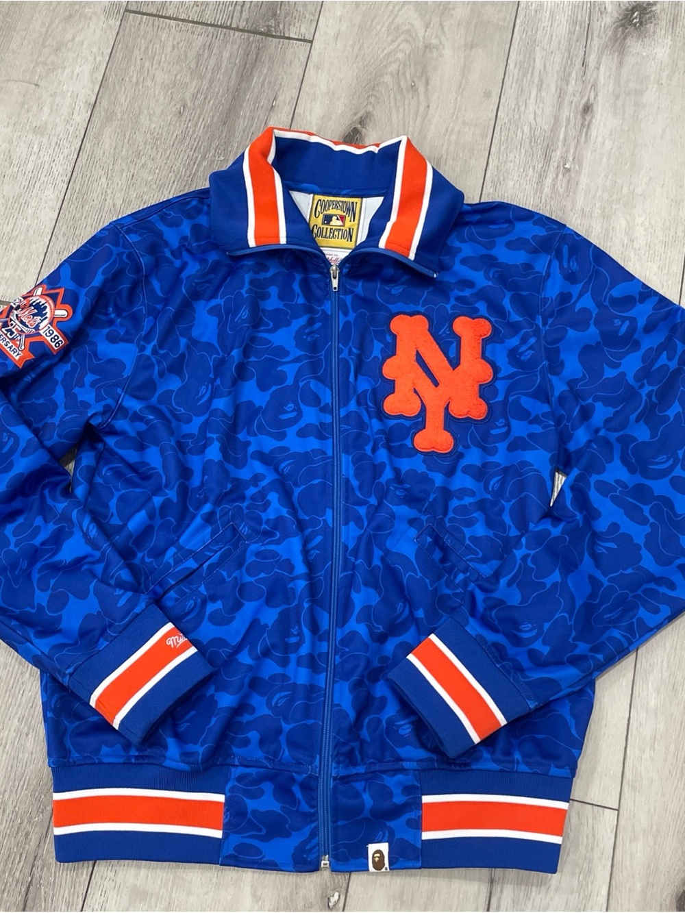 Mitchell & Ness Blue and Orange MLB Track Jacket with Team Crest